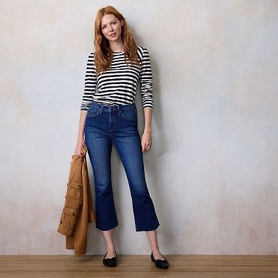 LC Lauren Conrad High Rise Cropped Kickflare Jeans