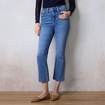 LC Lauren Conrad High Rise Cropped Kickflare Jeans