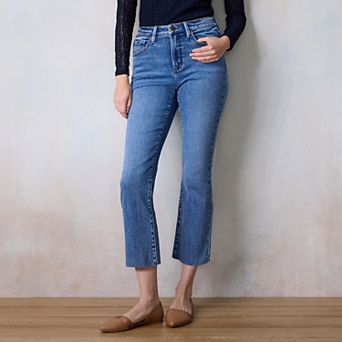 LC Lauren Conrad High Rise Cropped Kickflare Jeans