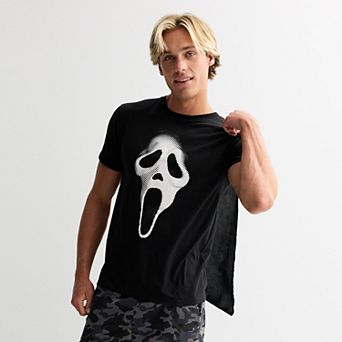 Men's Ghostface Costume Graphic Tee with Removable Cape