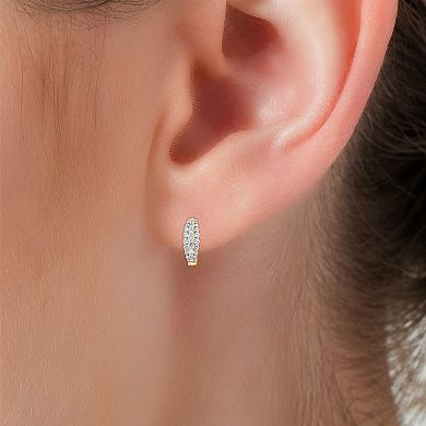 14k Gold 1 1/2 Carat T.W. Multi Row Hoop Earrings