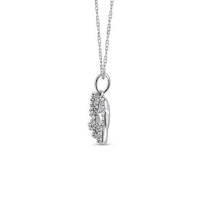 Diamaison Sterling Silver 1/9 Carat T.W. Diamond Elephant Pendant Necklace
