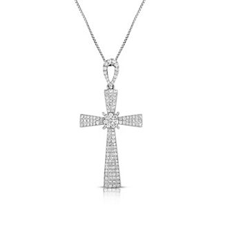 14k White Gold 1/2 Carat T.W. Diamond Pendant Necklace