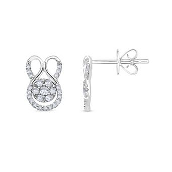 Diamaison 10k White Gold 1/4 Carat T.W. Looped Stud Earrings