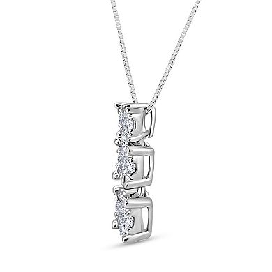 Diamaison 14k White Gold 3/8 Carat T.W. Diamond Pendant Necklace