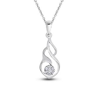 Sterling Silver Diamond Accent Seashell Pendant Necklace