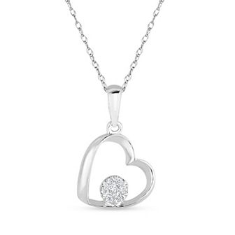 Sterling Silver Diamond Accent Heart Pendant Necklace