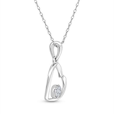 Diamaison Sterling Silver Diamond Accent Heart Pendant Necklace