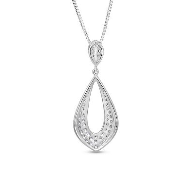 Diamaison 14k White Gold 1/3 Carat T.W. Diamond Pendant Necklace