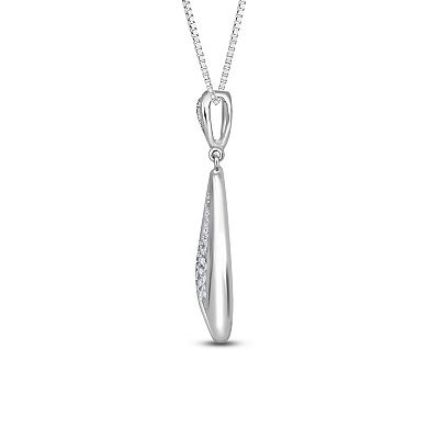 Diamaison 14k White Gold 1/3 Carat T.W. Diamond Pendant Necklace