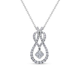 10k White Gold 5/8 Carat T.W. Diamond Pendant Necklace