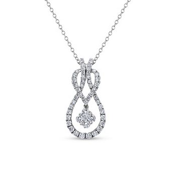 Diamaison 10k White Gold 5/8 Carat T.W. Diamond Pendant Necklace