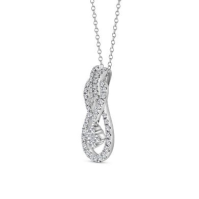 Diamaison 10k White Gold 5/8 Carat T.W. Diamond Pendant Necklace