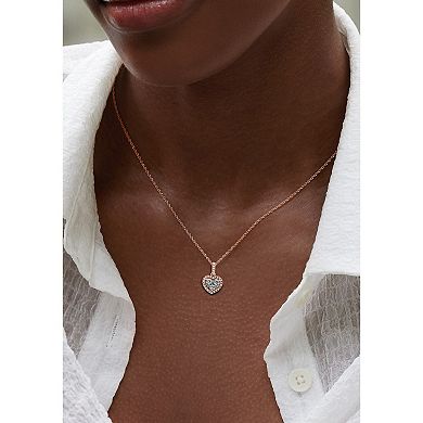 Diamaison 10k Rose Gold 1/4 Carat T.W. Diamond Heart Pendant Necklace