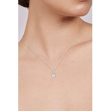 Diamaison 14k White Gold 1/6 Carat T.W. Diamond Pendant Necklace