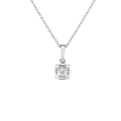 Diamaison 14k White Gold 1/6 Carat T.W. Diamond Pendant Necklace