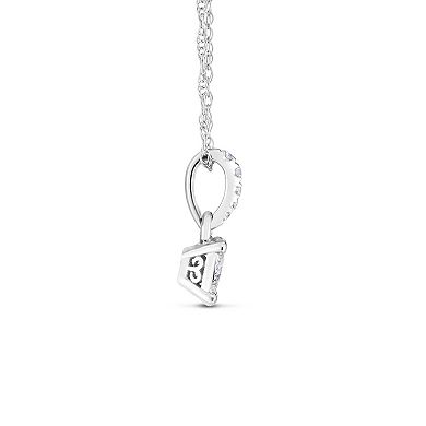 Diamaison 14k White Gold 1/6 Carat T.W. Diamond Pendant Necklace