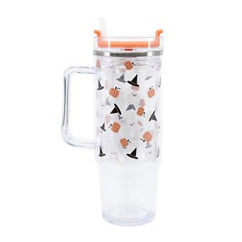 Ghost 30 Oz. Clear Tumbler with Straw and Handle