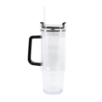 Clear 30 Oz. Tumbler with Straw and Handle