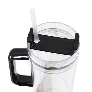 Clear 30 Oz. Tumbler with Straw and Handle