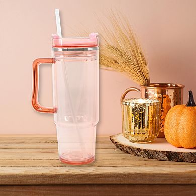 Blush 30 Oz. Tumbler with Straw and Handle