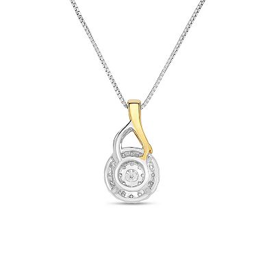 Diamaison 10k Two-Tone Gold 1/4 Carat T.W. Diamond Pendant Necklace