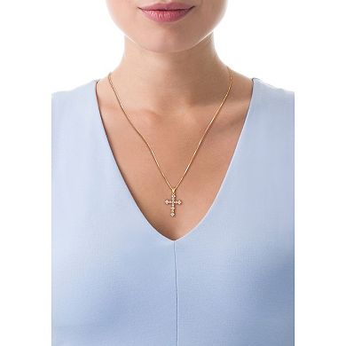 Diamaison 14k Gold 1 Carat T.W. Diamond Cross Pendant Necklace