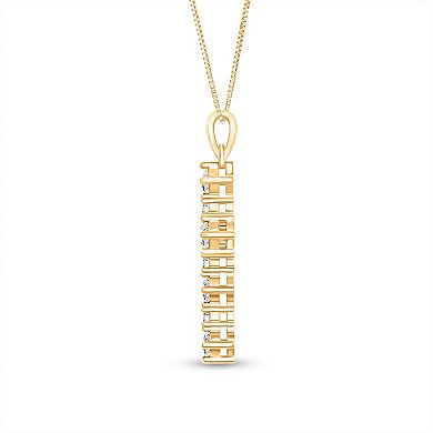 Diamaison 14k Gold 1 Carat T.W. Diamond Cross Pendant Necklace