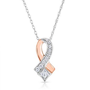 Diamaison 10k Two-Tone Gold 1/5 Carat T.W. Diamond Pendant Necklace