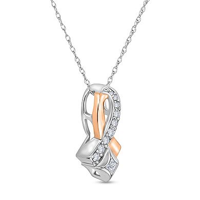 Diamaison 10k Two-Tone Gold 1/5 Carat T.W. Diamond Pendant Necklace
