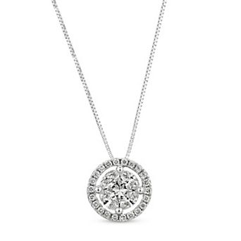 Diamaison 14k White Gold 5/8 Carat T.W. Diamond Pendant Necklace