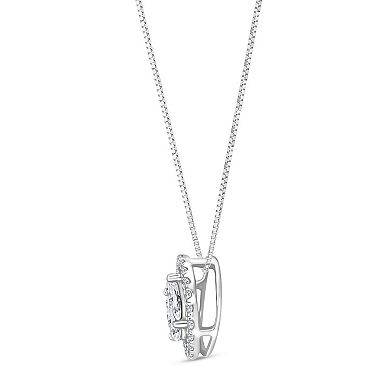 Diamaison 14k White Gold 5/8 Carat T.W. Diamond Pendant Necklace