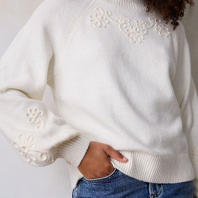Women's LC Lauren Conrad Balloon Sleeve Mock Neck Sweater