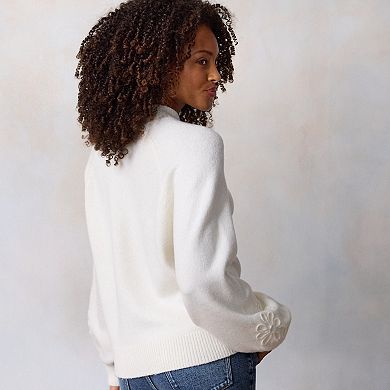 Women's LC Lauren Conrad Balloon Sleeve Mock Neck Sweater