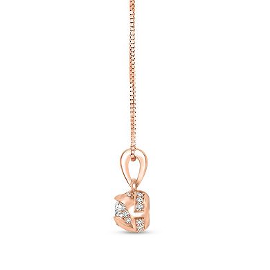 Diamaison 10k Rose Gold 1/4 Carat T.W. Diamond Pendant Necklace