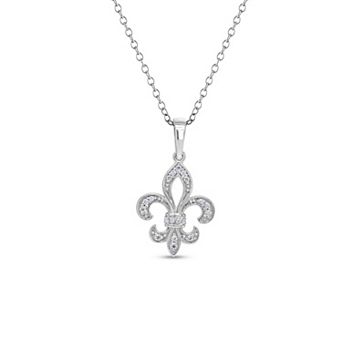 Diamaison Sterling Silver 1/10 Carat T.W. Diamond Pendant Necklace