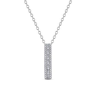 10k White Gold 3/8 Carat T.W. Diamond Pendant Necklace