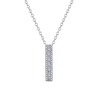 Diamaison 10k White Gold 3/8 Carat T.W. Diamond Pendant Necklace