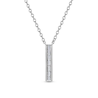 Diamaison 10k White Gold 3/8 Carat T.W. Diamond Pendant Necklace