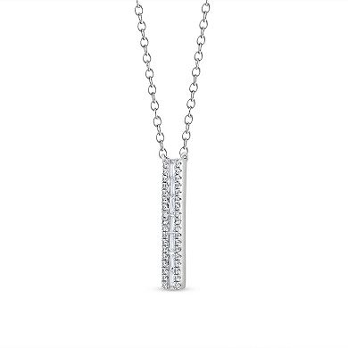 Diamaison 10k White Gold 3/8 Carat T.W. Diamond Pendant Necklace