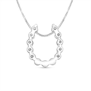 Diamaison 10k White Gold 1/4 Carat T.W. Diamond Pendant Necklace