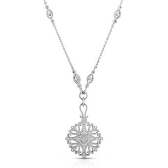 Diamaison Sterling Silver 1/10 Carat T.W. Diamond Pendant Necklace