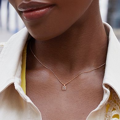 Diamaison 10k Rose Gold 1/6 Carat T.W. Diamond Pendant Necklace