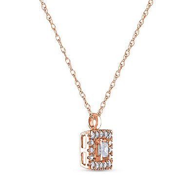 Diamaison 10k Rose Gold 1/6 Carat T.W. Diamond Pendant Necklace