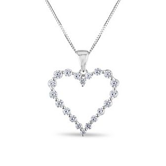 14k White Gold 1/4 Carat T.W. Diamond Pendant Necklace