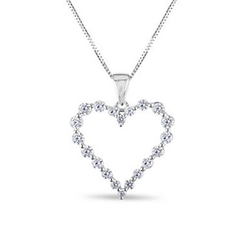 Diamaison 14k White Gold 1/4 Carat T.W. Diamond Pendant Necklace