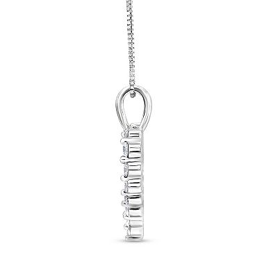 14k White Gold 1/4 Carat T.W. Diamond Pendant Necklace