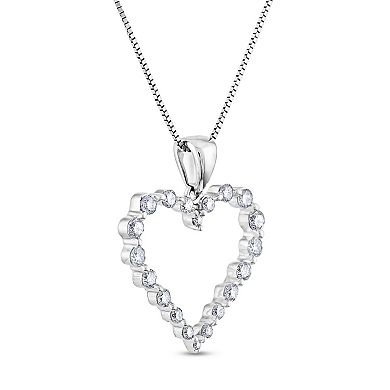 14k White Gold 1/4 Carat T.W. Diamond Pendant Necklace