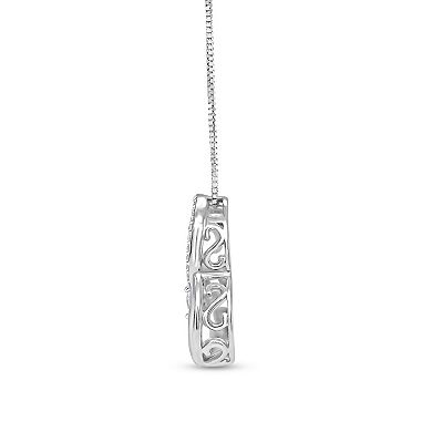 Diamaison 14k White Gold 1/4 Carat T.W. Diamond Pendant Necklace