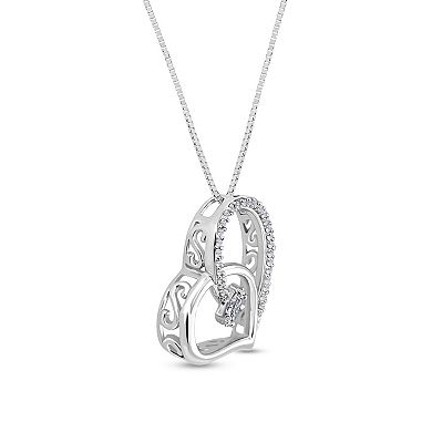 Diamaison 14k White Gold 1/4 Carat T.W. Diamond Pendant Necklace
